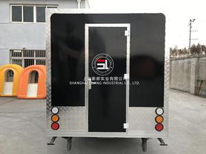 Remolque multifuncional negro para comida de acampada, camión grande con parrilla para refrigerador, carrito de comida personalizado - Product Image 6