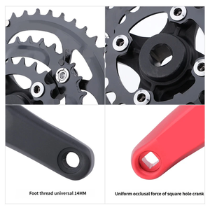Pédalier en alliage d'aluminium léger et acier à haute teneur en carbone, à trous carrés détachables, longueur 170 mm, pour vélos de route/VTT - Vente chaude - Product Image 5