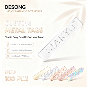 Custom Private Brand Metal <b>Name</b> <b>Labels</b> Own Logo Sew-on Metal Tags Customized Metal Emblems for Fashion Brand Apparel - Product Image 1