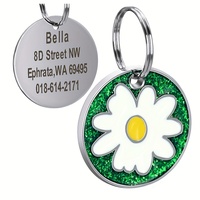 Personalisiertes Haustier-Namensschild Gold Metall Individuell Graviertes Logo Weich Emailliertes Blumen-Hundemarke