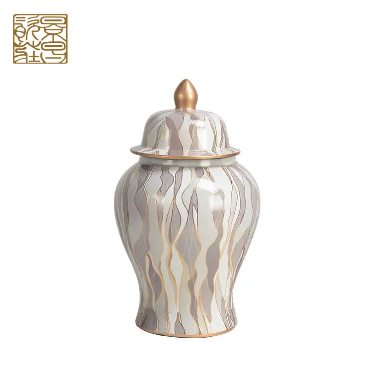 Beliebte chinesische elegante dekorative Porzellan hand bemalte Keramik Ingwer Glas