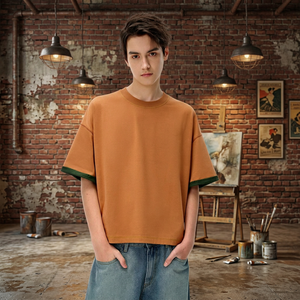 T-shirt personnalisé double face de haute qualité en coton pur 2026, frais et à séchage rapide, à manches courtes - Product Image 1