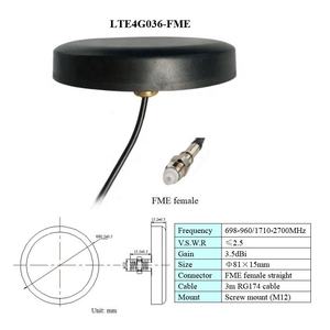 Impermeable uso al aire libre GSM <span class=keywords><strong>3G</strong></span> 4G LTE antena de alta ganancia Omni dirección Tornillo de montaje 698-960 1710-2700MHz LTE 4G Antena celular - Product Image 3