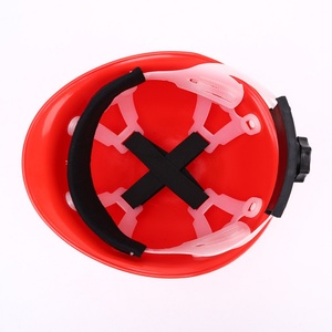 Casque de sécurité rouge, type cercle, 4 points de suspension, non rainuré - Product Image 4