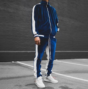 Đồng Bằng Nhung Tracksuit Velour Tùy Chỉnh Thiết Kế Riêng Bạn Jogger Đầy Đủ Zip Thể Thao Mặc Người Đàn Ông Sweatsuit Bộ Số Lượng Lớn Ropa De Hombre - Product Image 3