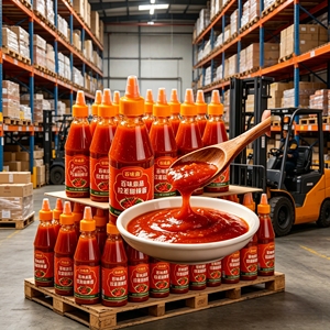 Salsa de Chile Dulce Sriracha Premium con Azúcar, Ajo Real y Sal, Suave, Picante y de Intensidad Media, en Bolsa, Botella y Envases a Granel - Product Image 5