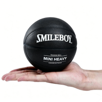 Mini ballon de basketball lesté noir taille 3, 600g, avec logo personnalisé, résistant à l'usure, améliore le dribble, renforce la force du poignet, entraînement de réadaptation