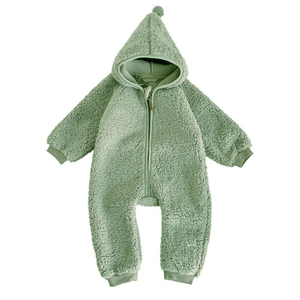 Combinaison pour bébé grenouillère en molleton pour bébé, grenouillère <span class=keywords><strong>chaude</strong></span> à capuche pour nourrisson, vêtements d'hiver personnalisés pour bébé, grenouillère pour nourrisson et nouveau-né - Product Image 4
