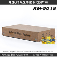 KARLION KM-5018 Équilibreuse de roues statique réglable pour moto avec cône de centrage, certifiée CE, capacité 25 kg