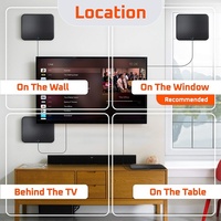 Antenne DVB-T2 intérieure haute définition Qiyuntong européenne et américaine en fibre de carbone, récepteur de télévision numérique HDTV, montage mural, VSWR 1.5