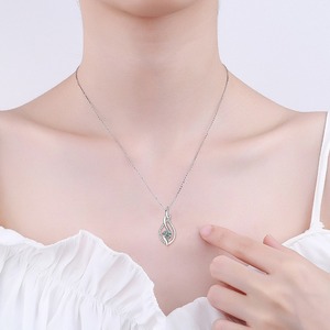Romantic Women's 0.5ct Moissanite Pendant <strong>Necklace</strong> 925 Sterling Silver with for <strong>Pandora</strong> Twist From the Collection - Product Image 3