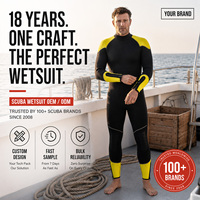 Traje de Buceo Personalizado para Hombre, 5mm, con Cremallera Trasera, Manga Larga, Neopreno, Cremalleras en Tobillos y Muñecas, Costuras Termoselladas