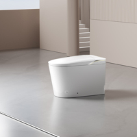 WC intelligent monobloc sur pied avec siège chauffant, couvercle automatique, lavage/séchage à chaud, télécommande, double chasse à siphon, grande remise