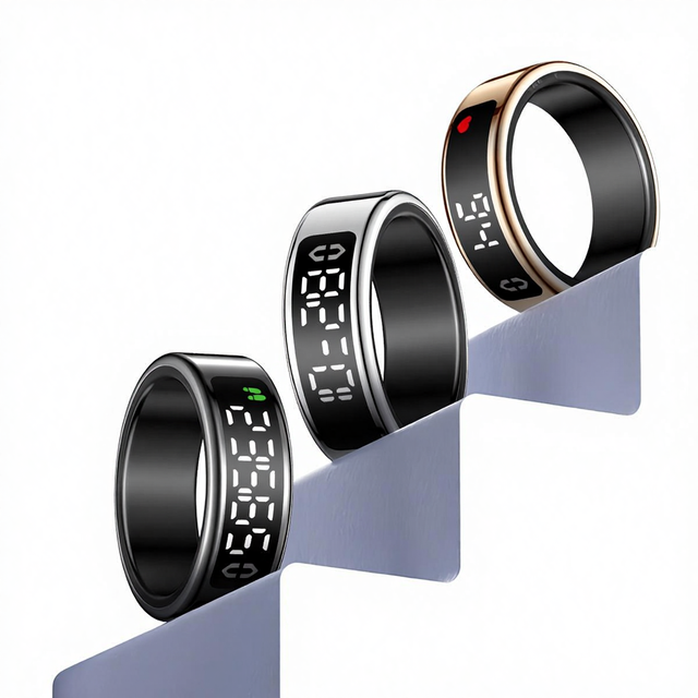 SY01 Smart Ring with Display Touch Screen Charging Stand Page Turning Photo Heart Rate Blood Oxygen Sleep Monitor