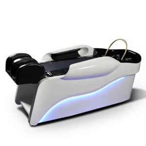 Chaise de massage pour le lavage des cheveux avec bol et vapeur, lit de shampooing électrique automatique de luxe pour la thérapie de l'eau de la tête - Product Image 5