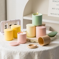 Boîte cadeau avec logo personnalisé, bougie aromatique en céramique haut de gamme, décoration intérieure artisanale, pot à bougie en céramique, récipient