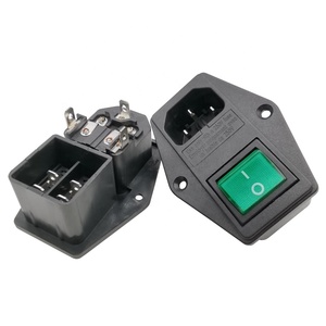 Conector de Alimentación C14 3545-04 10A250V con Doble Protección, Interruptor de 21*24mm y Portafusibles - Product Image 3