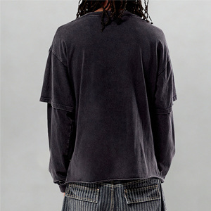 T-shirt personalizzata in jersey <span class=keywords><strong>100</strong></span>% cotone 300GSM pesante, morbida, effetto vissuto, a strato singolo, vestibilità ampia con spalle scese, senza stampa - Product Image 2