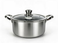 Set Panci Casserole Anti Lengket Honeycomb Stainless Steel Tiga Lapis 20/24/28 cm dengan Tutup Kaca untuk Dapur (Laris Terjual)