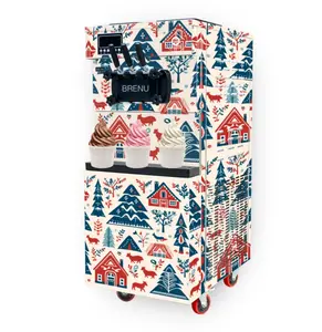 Brenu manufacture automatic Pre-cooling Prix De La A Creme Glacee Soft Feezer 220v 50hz Vending Ice Cream Machine