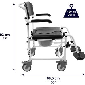 เก้าอี้อาบน้ำแบบมีล้อสีดำ KMINA สำหรับเช่ารายเดือน - Product Image 4