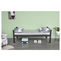 Vente directe d'usine dortoir moderne confortable en acier noir pour personnel lit simple en métal
