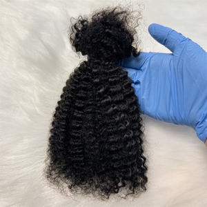 Hohodreads ผมดิบแบบอินเดีย4C เนื้อผมหยิกหยักศก100% ผมมนุษย์ผมถักเปียไว้ก่อนยืด - Product Image 2