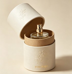 Luxury Perfume Paper Tube Packaging with Gold Foil Embossing Custom Logo <b>Round</b> <b>Box</b> for Cosmetic <b>Gift</b> - Product Image 2