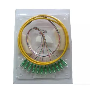 Bundel serat FTTH pigtail SC / APC konektor CATV mode tunggal G652D 0.9mm 1 Meter Sm telekomunikasi SC FC LC ST PVC atau LSZH