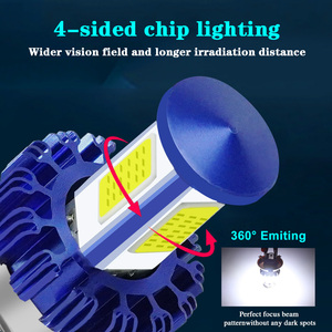 Phare avant de moto H4 à LED quatre faces 900LM 10W 12-80V, large plage de tension, en aluminium blanc, pour modification et mise à niveau - Product Image 4