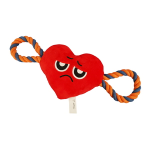 Kırmızı kalp dayanıklı köpek interaktif peluş gıcırtılı chew halat pet oyuncaklar - Product Image 4