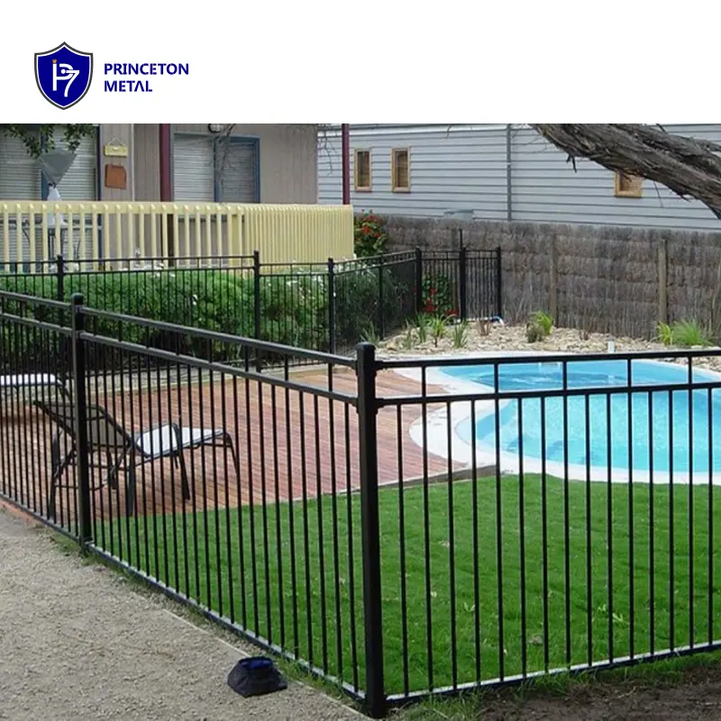 Chi phí thấp nhôm bảng điều chỉnh 8ft điện tráng ống kim loại hàng rào cho cổng trang trại hàng rào hồ bơi an ninh hàng rào dễ dàng để cài đặt