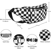 Bolsa de Cintura Personalizada, Estilo Bandolera, para Teléfono Móvil, Riñonera, para Hombre y Mujer, Diseño Geométrico, Correa a Cuadros