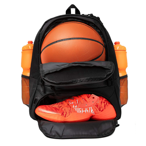 Sacs à dos de basketball en polyester gratuits, de couleurs unies, avec une faible quantité minimale de commande pour des sacs de basketball imperméables - Product Image 5