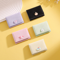Dompet Wanita TAOMICMIC Desain Lipat Tiga Mini, Dompet Bergaya Segar dan Lucu, Dompet Pendek Segar untuk Pelajar, Dompet Fashion Ringan