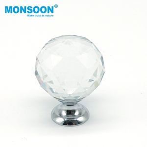 Herrajes para muebles: tiradores de cajones para sala de estar, pomos de cristal para puertas de dormitorio, pomos redondos de aluminio con base de diamante para cocina y armario. - Product Image 3