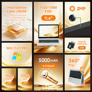 Portátil con Pantalla Táctil y Teclado Retroiluminado de 11.6 Pulgadas, Windows 11, 2 en 1, Tablet PC, Netbook, 8 GB + 256 GB SSD, Delgado, Yoga 11, 2 en 1 - Product Image 5