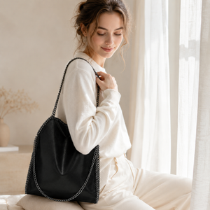 <span class=keywords><strong>Bolso</strong></span> de mano de moda para <span class=keywords><strong>fiesta</strong></span> y noche para mujer, de cuero vegano PU, con cremallera, diseño fruncido, remaches y bordado floral, Tendencia 2026 - Product Image 6