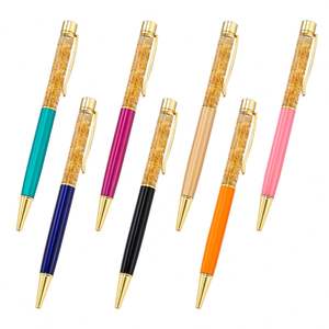 Nuevo Diseño, Bolígrafo de Metal con Logotipo Personalizado al por Mayor, Bolígrafo de Regalo con Purpurina y Lámina Dorada Flotante - Product Image 1