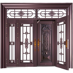 Portes intérieures en verre en alliage de zinc de marque QiFan personnalisées pour les villas, les maisons rurales auto-construites, design postmoderne, décoration 1 an - Product Image 1