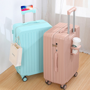 Maleta de Viaje con Ruedas Universales de 20 Pulgadas para Mujer, con Portavasos y Cierre de Cremallera, para Viajes de Placer, Verano 2025 - Product Image 1