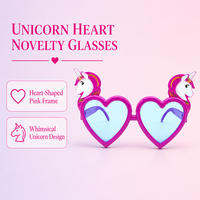 Lunettes fantaisie en forme de cœur avec animaux de dessin animé pour enfants, idéales pour les anniversaires, accessoires amusants pour photos, vente en gros