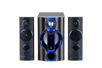 Système de haut-parleurs multifonction 2.1 canaux avec caisson de basses Bluetooth FM USB SD TF AUX en bois pour home cinéma