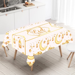 Eid Mubarak tovaglia rettangolare Ramadan decorazioni con <span class=keywords><strong>stella</strong></span> islamica e lanterna della luna Muslim festa copertura del tavolo - Product Image 3