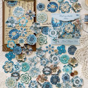 50 Fogli/Confezione di Adesivi Rigidi, Taglio a Forbice, Motivi Floreali Vintage, Materiali per Fiori Fatti a Mano, Decorazioni per Planner, Collage Fai-da-Te - Product Image 1