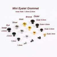 Niucky ME002 Mini œillets métalliques classiques en cuivre 1.0-2.5mm Or/Argent/Laiton antique/Noir canon de fusil Lavables pour chaussures de poupée et ceintures