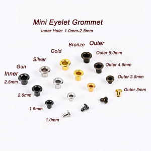 Miniojales Metálicos Clásicos de Cobre 1.0-2.5mm, Oro/Plata/Latón Antiguo/Negro Metálico para Zapatos de Muñeca, Agujeros de Cinturón, Remaches para Bolsos - Product Image 1