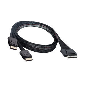 Oclink PCI-E 4.0 SFF-8611 8i至双<span class=keywords><strong>2</strong></span> X SFF-8611 4i固态硬盘数据传输扩展电缆16Gbps 0.5M和1M库存 - Product Image 1
