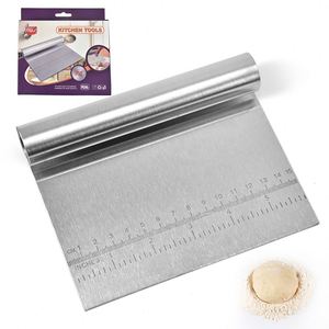 Pro Kitchen Stainless Steel Pizza <b>Bread</b> Pastry Cutter Chopper Separator <b>Knife</b> Multipurpose Measuring Scale Dough Scraper - Product Image 3