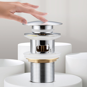 Vanne de vidange universelle pour lavabo de salle de bain avec trop-plein chromé pour projets hôteliers - Product Image 5